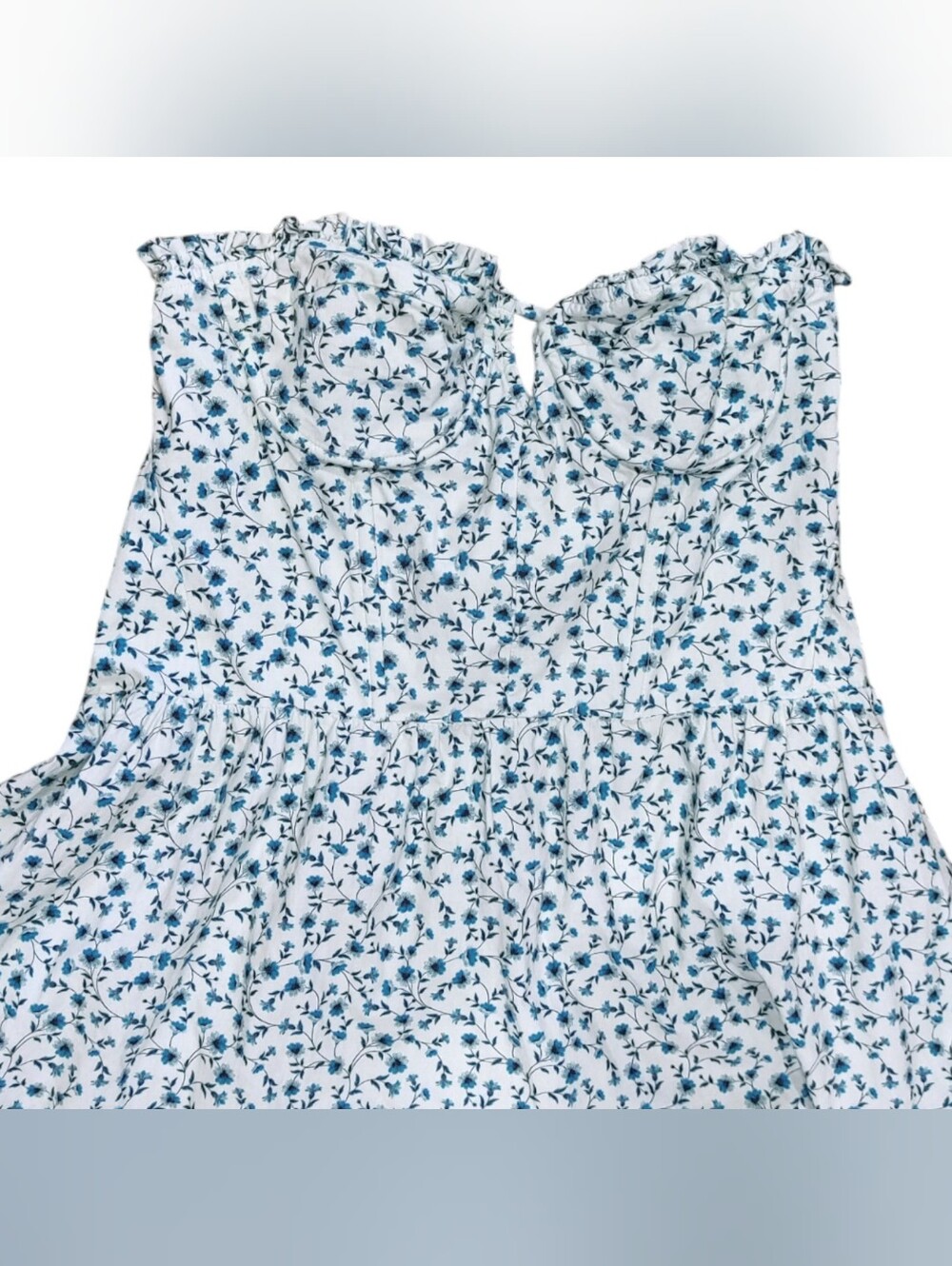 Forever That Girl Anthropologie Strapless Ditsy Floral Mini Dress Womens Size M - Picture 7 of 9